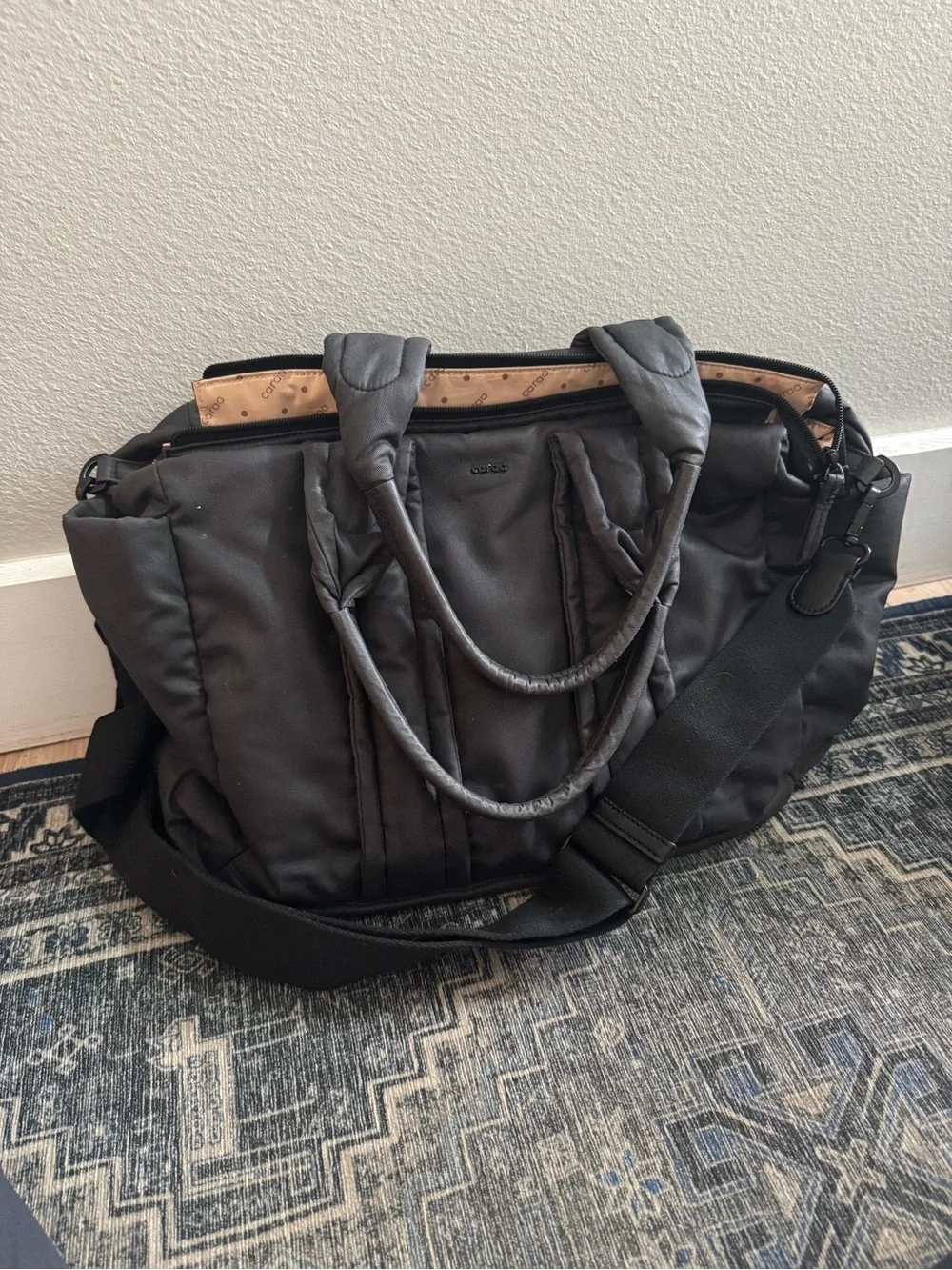 CARAA BABY TOTE COTTON IN BLACK
